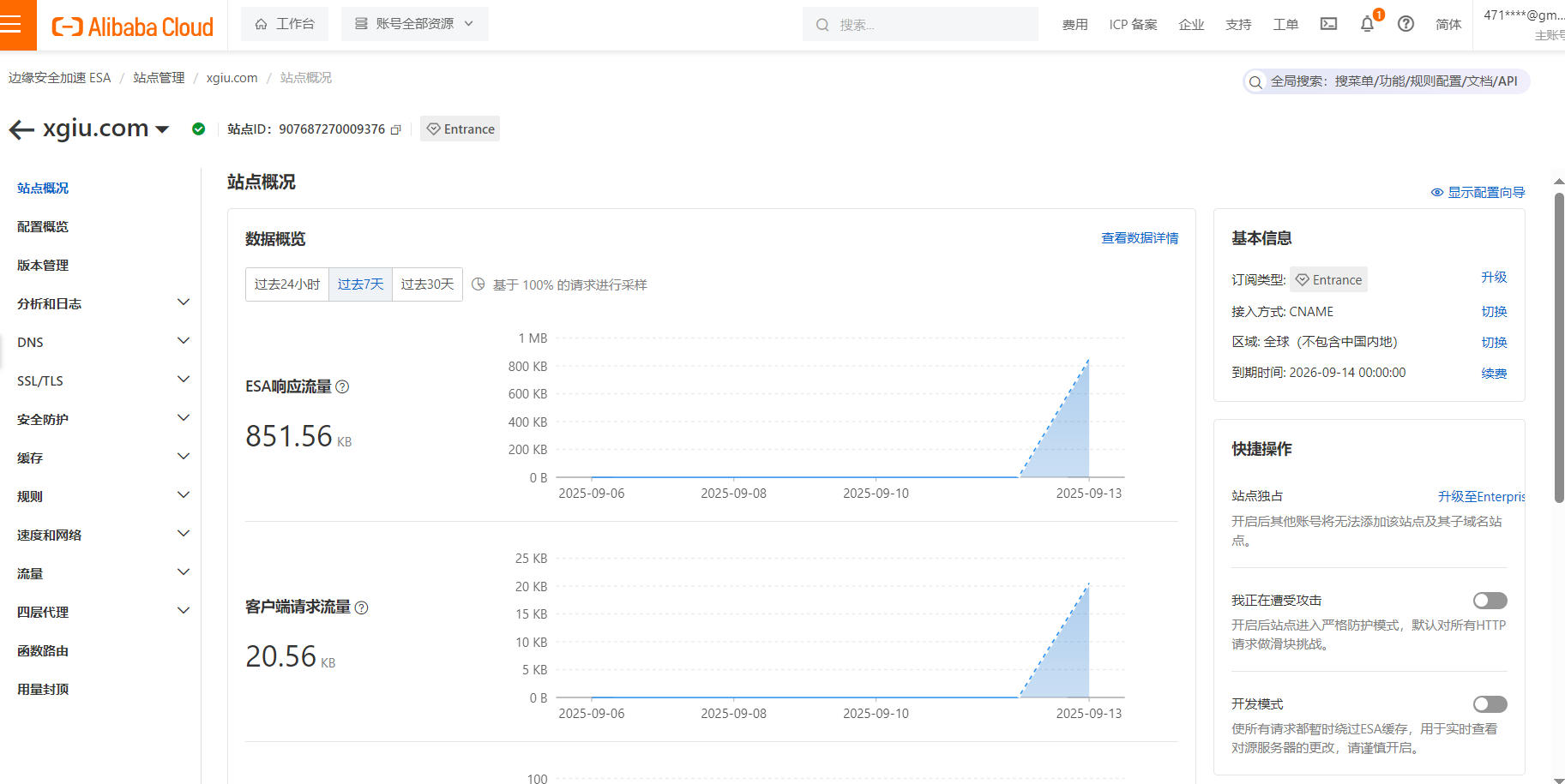 阿里云ESA后台目录清晰可见 阿里云ESA后台目录清晰可见